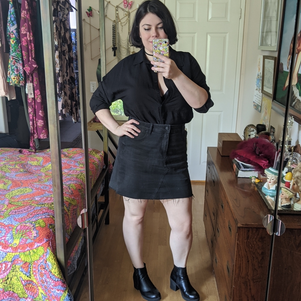 Old Navy Rockstar High Waisted Denim Mini Skirt